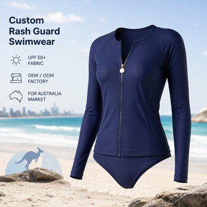 Nayvo High Quality Zipper Long Sleeve Swimwear One Piece Swimsuit Surf Women's Rash Guard Surfwear UV 50+ Rash Vest