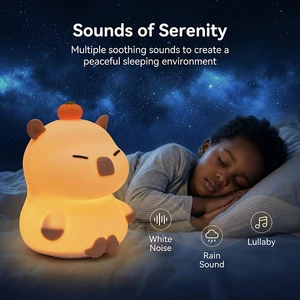 Cute Anime Capybara Smart USB Custom Decorative Mini Led Speaker Night Light For Home White Noise Table Lamp