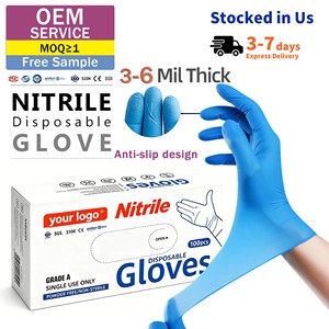 ANBOSON Nitrile Gloves Manufacturer Examination Blue Disposable Nitrile Gloves Powder Free Industrial Disposable Nitrile Gloves