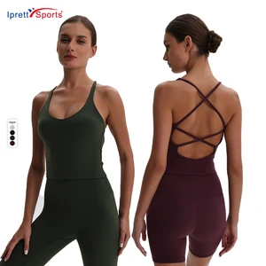 Super Soft Women's High Quality Halter Sports Crop Tops Cross Back Beauty Back Sexy Vest with Special Design for Yoga and Gym
