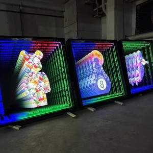 Custom Large 3D Logo Infinity Mirror Astronaut LED Neon Sign UV Print Pattern Green Remote IP65 Glass Home Hotels Office Shops
