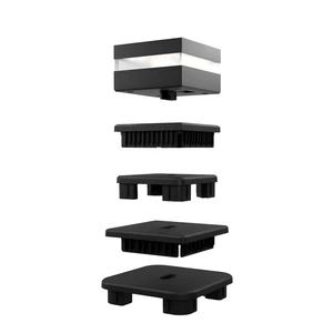 Pillar Light Finished Black Square Base Gate Deck Stigma Post Lamp For Park Entrance Fence Decor Yard Post Lantern