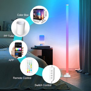 Modern Home Decor Smart Standing Light RGB Dimmable Music Sync Corner LED Lamp RGB Floor Lamps