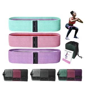 Custom Logo Terylene Cotton & Latex Stretch Yoga Fitness Gym Workout Hip Booty Glute Resistance Band Set For Women
