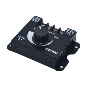 Knob Dimmers 12-24V 30A High Power LED Strip Light PWM Dimming Controller Steel Case 12V 24V 36V 48V Rotating Rotary LED Dimmer
