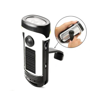 Powerful Solar Hand Crank Flashlight With Rechargeable Torch Light Waterproof Solar Light for Outdoor Camping