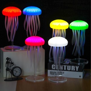 Dynamic Rechargeable Voice Control LED Night Light Colorful Jellyfish Floating Table Lamp LED Light for Relaxation Decoration