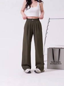 New Design Hot Clothes Woman Wide Leg Buttery Butt Lift Korean Casual Barrel Baggy Sweat Pants Gym Sports Trouser Aloes Yoga Set