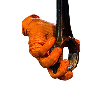 Wholesale Oil Proof Chemical Resistant 100pcs Box of 8 Mil Black Orange Nitrile Disposable Gloves for Industrial & Mechanical
