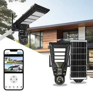 Outdoor Security Solar Street Light 300W Smart with 4G WiFi High Definition Waterproof Safety Camera for Road Area