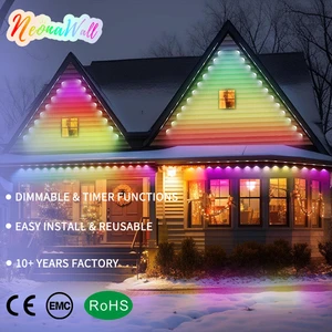 Wholesale IP67 Waterproof RGB LED Outdoor Eave Lights DC24V Addressable Personalized PC Body Permanent Outdoor Lighting