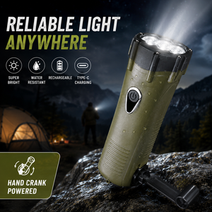 High Lumens 10W Rechargeable LED Tactical Flashlight with White Side Light IPX6 Waterproof for Outdoor Camping Emergency Use