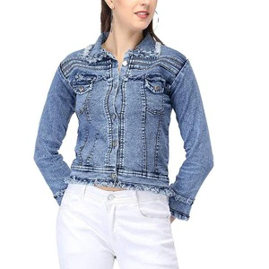 OEM Women's Denim Jacket Casual Button-Up Oversize Cotton Breathable Eco-Friendly Fall Outwear