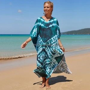OEM Custom Summer Womens Clothing Beach Cover up Fashion Bikini Beach Coverups Plus Size Women Beachwear Cover up Dress