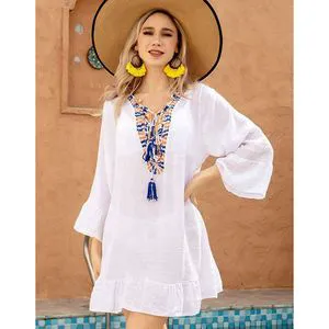 Long Sleeve Beach Dress Crochet Cover up Beach Outfits for Women Beach Resort Wear Bikini Cover Ups