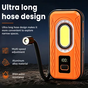 Portable 1000LM USB Rechargeable 3000mah Battery 360°adjustable Hose With Pen Clip And Magnet Worklight For Workshop Car Repair