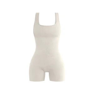 One Piece Sportswear Bodysuit Women Fitness Sports Jumpsuit Seamless Gym Ribbed Gym Training Running Dance Wear
