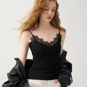 Fancy Camisole Lace Ladies Vests Ladies Summer Solid Color Body Shaper Camisole Pajamas with Bra 100% Breathable Lingerie Vest