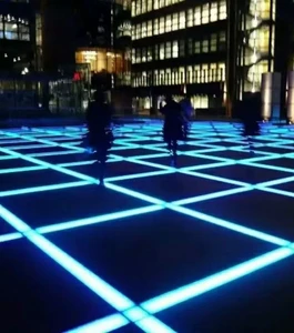 12W Floor Tile Lamp Waterproof IP67 RGBW Multi-colored Square Garden Buried Inground Linear Brick Paver Light for Park Road