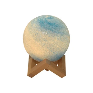 Nordic USB-Powered LED Glass Night Lamp with Starry Moon Planet Design Dimmable & DIY Bedroom Bedside Gift