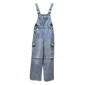 Women's Spring Casual Streetwear Denim Jumpsuit Sexy Plus Size One-piece Workwear High Elasticity Cargo Pocket Vintage