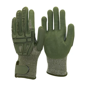Durable Anti-Cut Level 5 Safety Gloves Nitrile Frosted Palm TPR Anti-Collision Back Heavy-Duty Work Gloves En388 Safety Gloves
