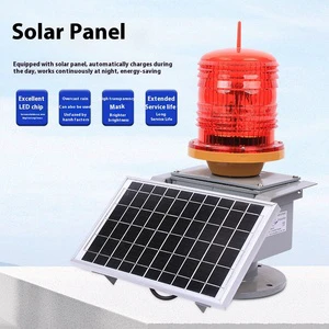 LED Solar Elevated Helipad Perimeter Light Solar Aviation Obstacle Light in Low Medium High Intensity Fishing Boats Beacon Lamp