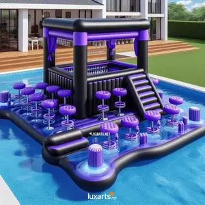 Commercial Colorful Inflatable Party Pool With Built-in Bar Counter