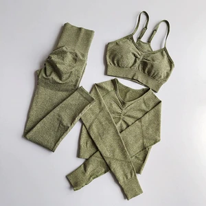 New Arrival Women's Yoga Set Premium Quality for Material Breathable Seamless 2-Piece Set Design Your Own