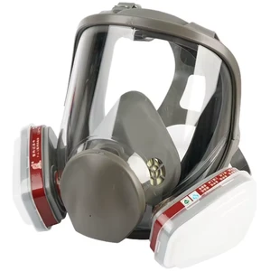 Full-Face Gas Mask – Rubber & Plastic Protection Against Spray Paint, Fire, Chemicals, and Dust with Anti-Fog Design