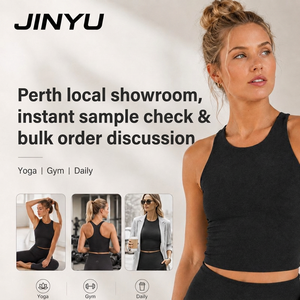 JINYU Australia Showroom Yoga Tank Women Non-Toxic Cropped Gym Vest Black AUD Cash Wholesale OEM Custom