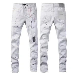 2026 High-quality New Plus Size purple Chinese Style Loose Fitting Men's Straight Leg Jeans