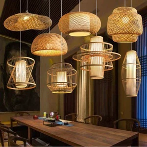 Wicker Hanging Lamps Shades Ceiling Lighting Bamboo Rattan Pendant Light Home Decoration
