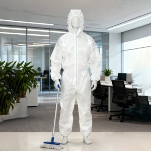 Microporous Ppe Disposable Coverall Hazmat Suits Anti-static Chemical Resistant Waterproof Disposable Protective Suit