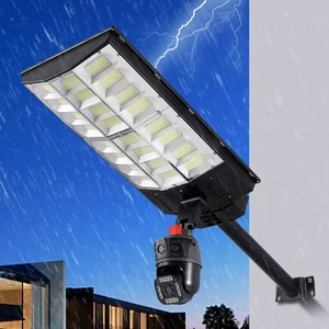 All-in-One Solar Street Light with Camera IP65 Waterproof 4G WiFi HD 360° Night Vision Motion Sensor Outdoor Security Lamp