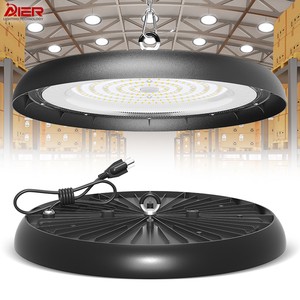 100W 150W 200W UFO LED High Bay Light IP45 IP65 Aluminum Body Ultra-thin Design Industrial Warehouse Lighting