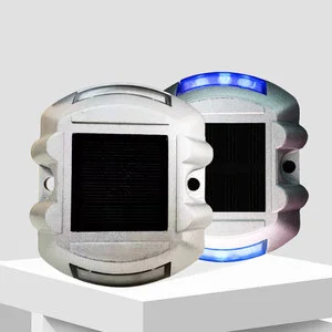 LED Traffic Safety Warning Light Solar Powered Engineer Grade Flashing Steady-on Aluminum Horse Shoe Road Stud Light 50,000
