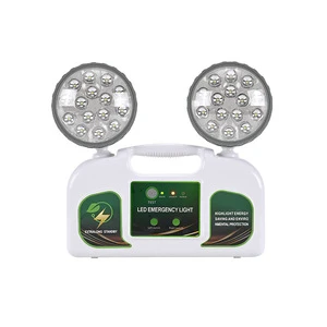 Factory Direct Sales 3W ABS Double-Head LED Rechargeable Fire Safety Exit Emergency Light with Long Backup Runtime