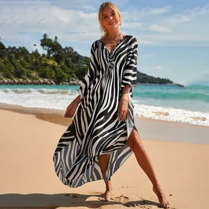 Custom Women's Summer Beach Cover Ups New Fashion Kaftan Dress Swimsuit Fashionable Bathing Suit for Beach Wear
