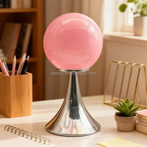 Creative Glass Ball Table Lamp Modern INS Style Desktop Ornament Bedroom Bedside Cozy Ambient Night Light