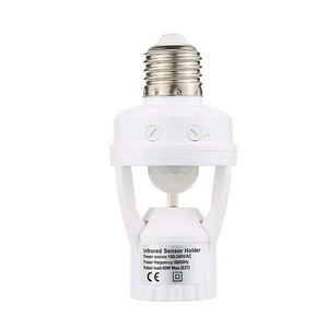 Motion Sensor Light Socket, PIR Motion E27 Screw Bulb Adapter