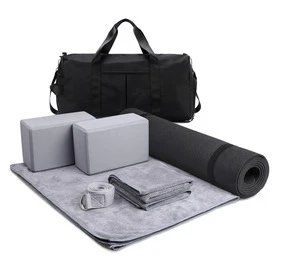 Yewayoga Yoga Mat Set Includes Straps Blocks Towel Sporty Carrying Bag-Non-Slip TPE/PU Material Customizable Colors Logo Yoga