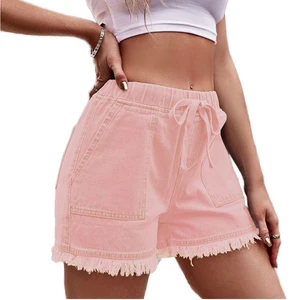 Summer Denim Shorts for Women High Waisted Casual Ladies Jeans Shorts Pants With Elastic Waist