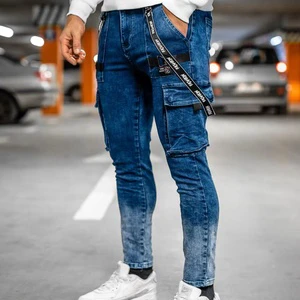 Factory Wholesale Men's Summer Fashion Plus Size Blue Jeans Slim Straight Casual Style Classic Denim Pants Quick Dry Mid Waist