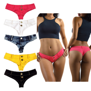 Sexy Low Rise Micro Denim Shorts Women Ultra Mini Jean Hot Pant Nightclub Festival Rave Bottom Wholesale Custom Label