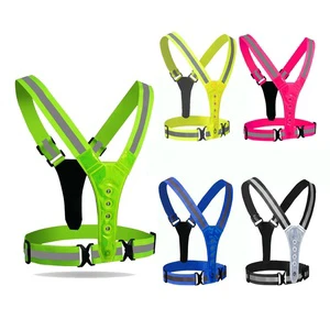 Led Reflective Vest Running Gear, High Visibility USB Rechargeable Adjustable Running Lights for Runners Walkers Men Women Kids