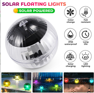 Solar Floating Light Swimming Pool Waterproof IP8 LED Plastic Multi Color Changing Water Drift Lamp for Fish Tank Pond