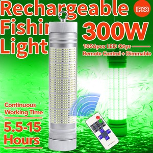 100W 200W 300W Rechargeable Underwater Led Fishing Lights Wireless Fishing Lamp with Battery
