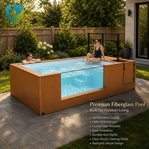 Wholesale Above Ground Pool Set Custom Fiberglass Swimming Pool with Ladder and Filtration System for Villa Project