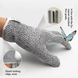 Anti-cut Five-level Wear-resistant Anti-stab Carpentry Fishing Kitchen Kill Fish Protective Knitted Gloves Nylon Material